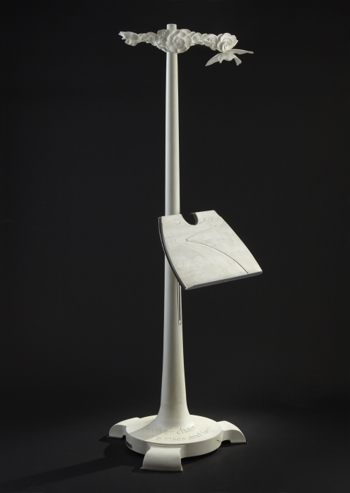 Lark Ascending Music Stand. Bleached Sycamore and Stainless Steel. Height 80in. (2m)