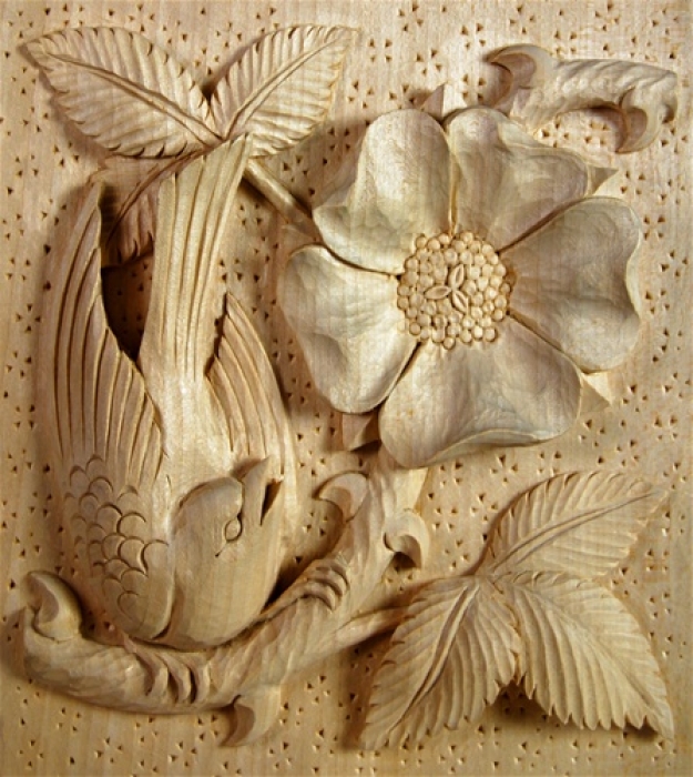 Arts & Crafts Panel Limewood 180mm high