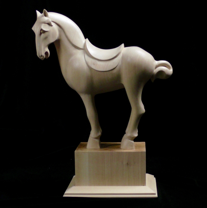 Tang Horse. Limewood 18in