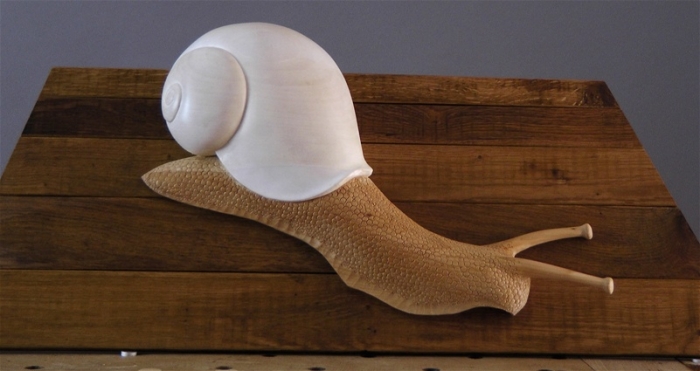 Snail. Limewood 60cm