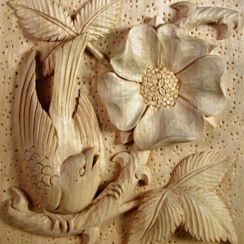 Arts & Crafts Panel Limewood 180mm high